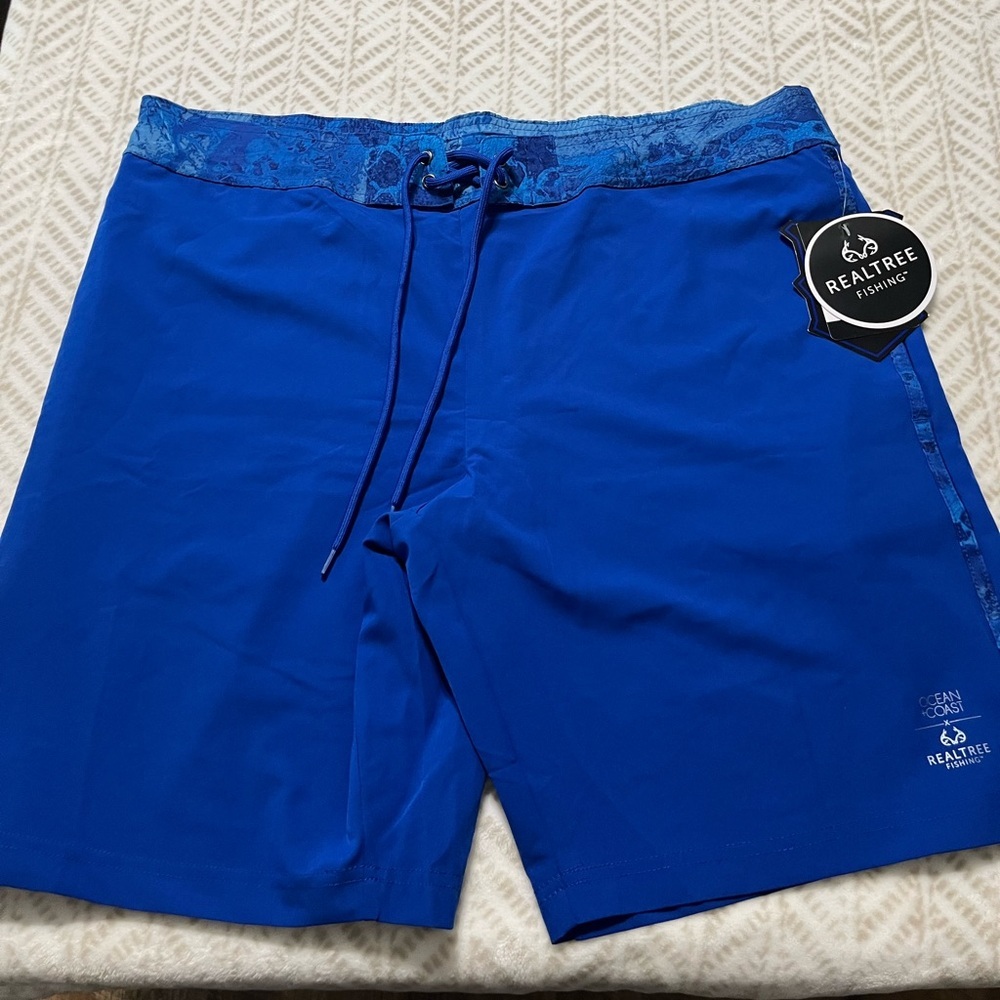 Realtree Blue Board Shorts Quick-Dry Swimwear Large